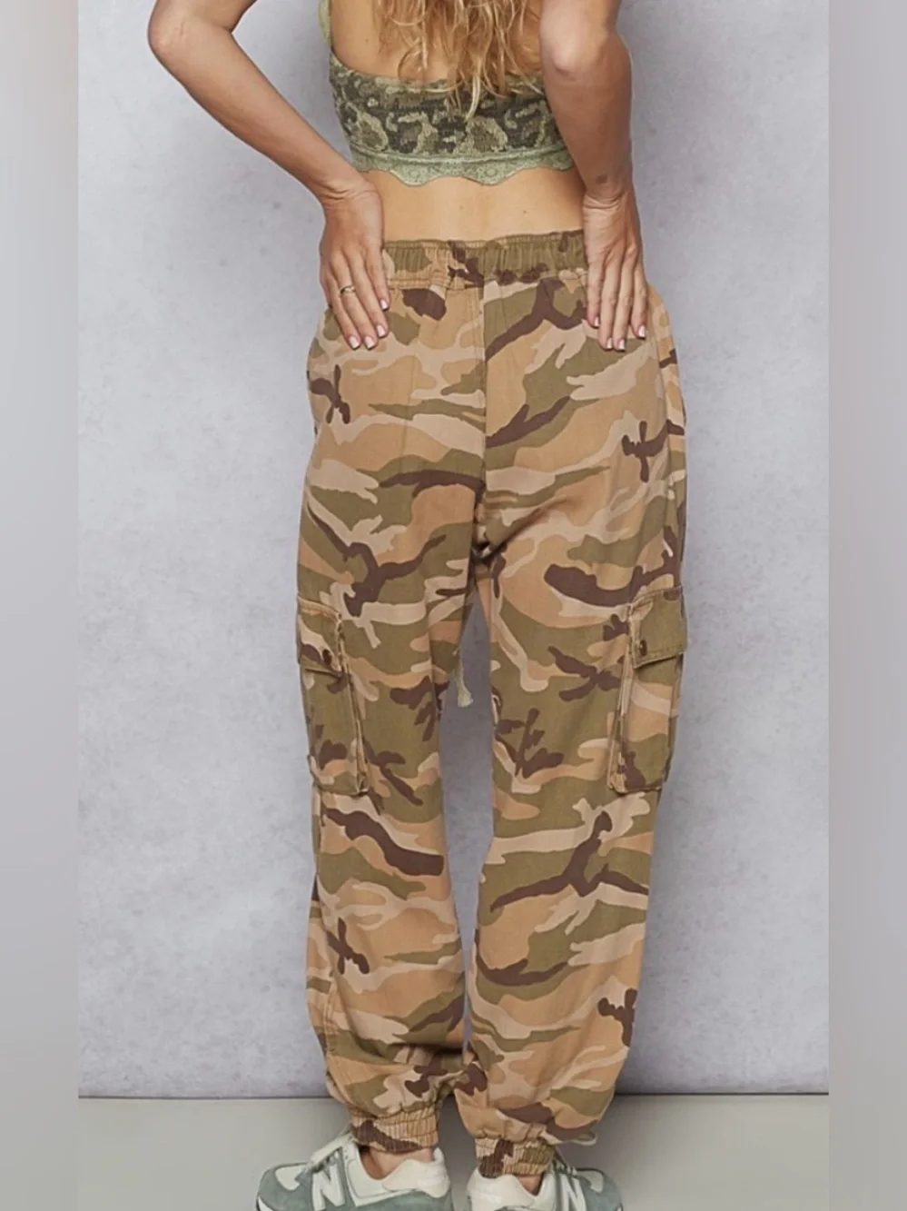 POL Camo Twill Jogger Pants - Green Camo